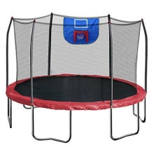 12FT Red Trampolin mit Sicherheitsgehäuse und Hoop